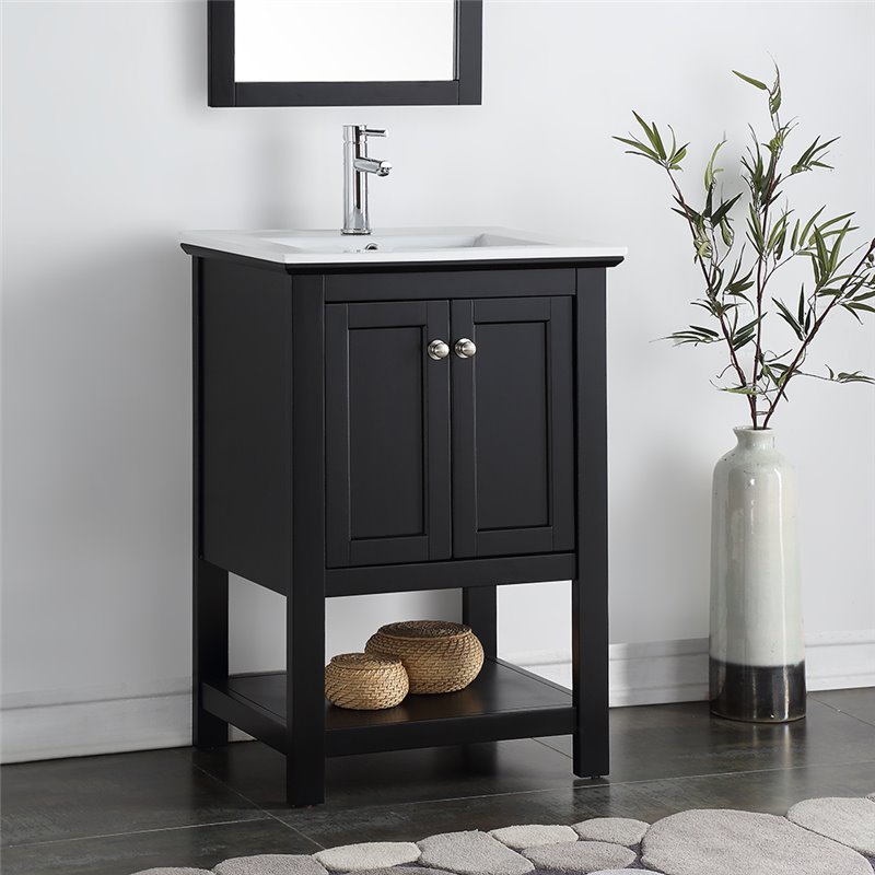 Fresca Manchester 24 Black  Traditional Bathroom  Vanity 