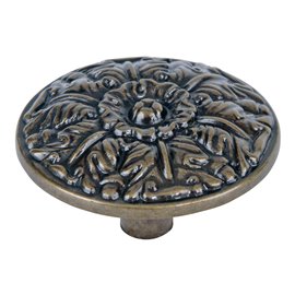 Small Round Hammered Knob - Burnished Bronze