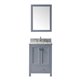 Caroline Avenue 24" Single Bathroom Vanity in Grey with Marble Top and Square Sink with Mirror