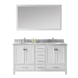 Caroline Avenue 60" Double Bathroom Vanity Cabinet Set in White
