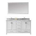Caroline Avenue 60" Double Bathroom Vanity Cabinet Set in White