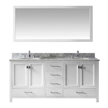 Caroline Avenue 72" Double Bathroom Vanity Cabinet Set in White