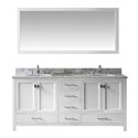 Caroline Avenue 72" Double Bathroom Vanity Cabinet Set in White