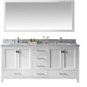 Caroline Avenue 72" Double Bathroom Vanity Cabinet Set in White
