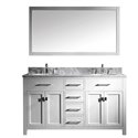Caroline 60" Double Bathroom Vanity Cabinet Set in White