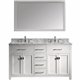 Caroline 60" Double Bathroom Vanity Cabinet Set in White