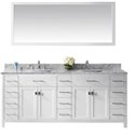 Caroline Parkway 78" Double Bathroom Vanity Cabinet Set in White
