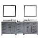 Caroline Parkway 93" Double Bathroom Vanity Cabinet Set in Grey