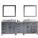 Caroline Parkway 93" Double Bathroom Vanity Cabinet Set in Grey