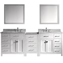 Caroline Parkway 93" Double Bathroom Vanity Cabinet Set in White