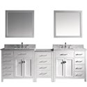 Caroline Parkway 93" Double Bathroom Vanity Cabinet Set in White