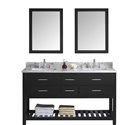 Caroline Estate 60" Double Bathroom Vanity Cabinet Set in Espresso