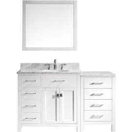 Caroline Parkway 57" Single Bathroom Vanity Cabinet Set in White