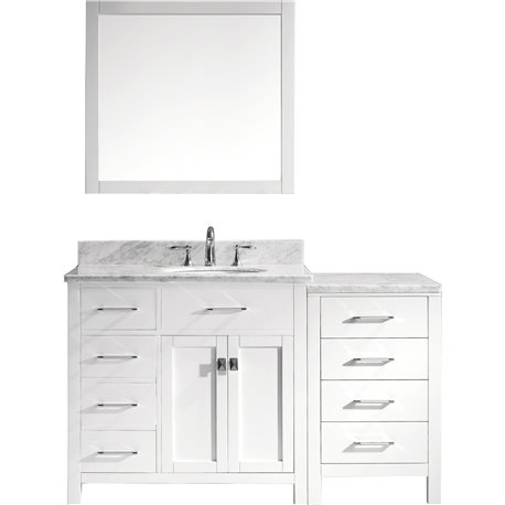 Caroline Parkway 57" Single Bathroom Vanity Cabinet Set in White