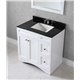 Elise 36" Single Bathroom Vanity in White with Black Galaxy Granite Top and Square Sink with Mirror