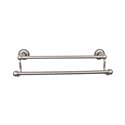 Edwardian Bath 24" Double Towel Bar Antique Pewter Beaded Backplate