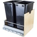 Preassembled 50-Quart Double Pullout Waste Container System.