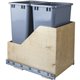 Preassembled 50-Quart Double Pullout Waste Container System 