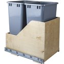 Preassembled 50-Quart Double Pullout Waste Container System 