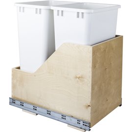 Preassembled 50-Quart Double Pullout Waste Container System 
