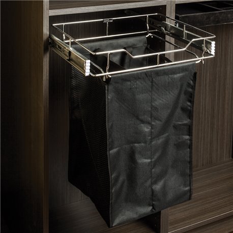  Pullout Hamper. 14" deep 17" wide. Features a Dark Bronze