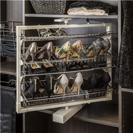 Twelve shelf rotating shoe rack 