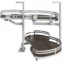 15" Walnut Blind Corner Swing Out, Right Handed Unit - Chrome Edge