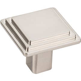 1-1/4" Overall Length Stepped Square Cabinet Knob. Package 