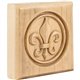 3-1/2" x 3-1/2" x 7/8" Fleur-de-Lis Rosette Species Alder 