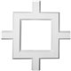 36"W x 2"P x 36"L Inner Square Intersection for 5" Traditional Coffered Ceiling System