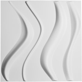 19 5/8"W x 19 5/8"H Wave EnduraWall Decorative 3D Wall Panel, White