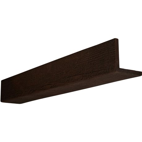 4"W x 4"H x 8'L 2-Sided (L-beam) Rough Sawn Endurathane Faux Wood Ceiling Beam, Espresso Finish