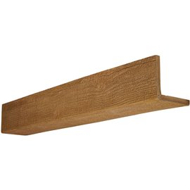 4"W x 4"H x 10'L 2-Sided (L-beam) Rough Sawn Endurathane Faux Wood Ceiling Beam, Espresso Finish