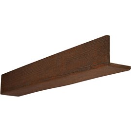 4"W x 4"H x 14'L 2-Sided (L-beam) Rough Sawn Endurathane Faux Wood Ceiling Beam, Espresso Finish