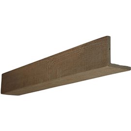 4"W x 4"H x 16'L 2-Sided (L-beam) Rough Sawn Endurathane Faux Wood Ceiling Beam, Espresso Finish