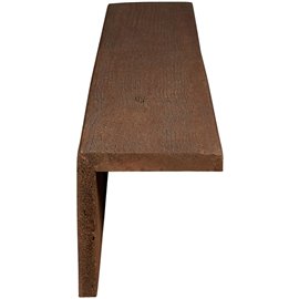 4"W x 4"H x 22'L 2-Sided (L-beam) Rough Sawn Endurathane Faux Wood Ceiling Beam, Espresso Finish