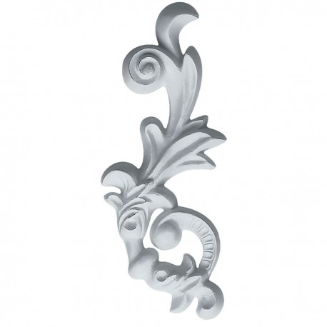 2 1/2"W x 6 1/4"H x 5/8"P Hillsborough Onlay with Scroll, Left