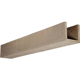 10"W x 10"H x 12'L 3-Sided (U-beam) Rough Sawn Endurathane Faux Wood Ceiling Beam, Espresso Finish