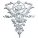 10 5/8"W x 12 5/8"H x 3/4"P Large Flower and Wreath Drop Onlay