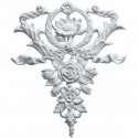 10 5/8"W x 12 5/8"H x 3/4"P Large Flower and Wreath Drop Onlay