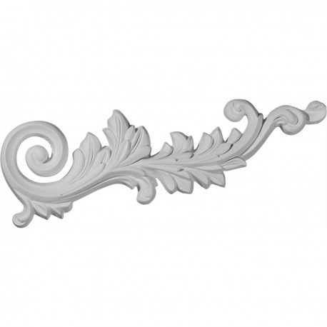 15 3/4"W x 5 1/8"H x 1 1/8"P Robin Scroll Onlay, Right