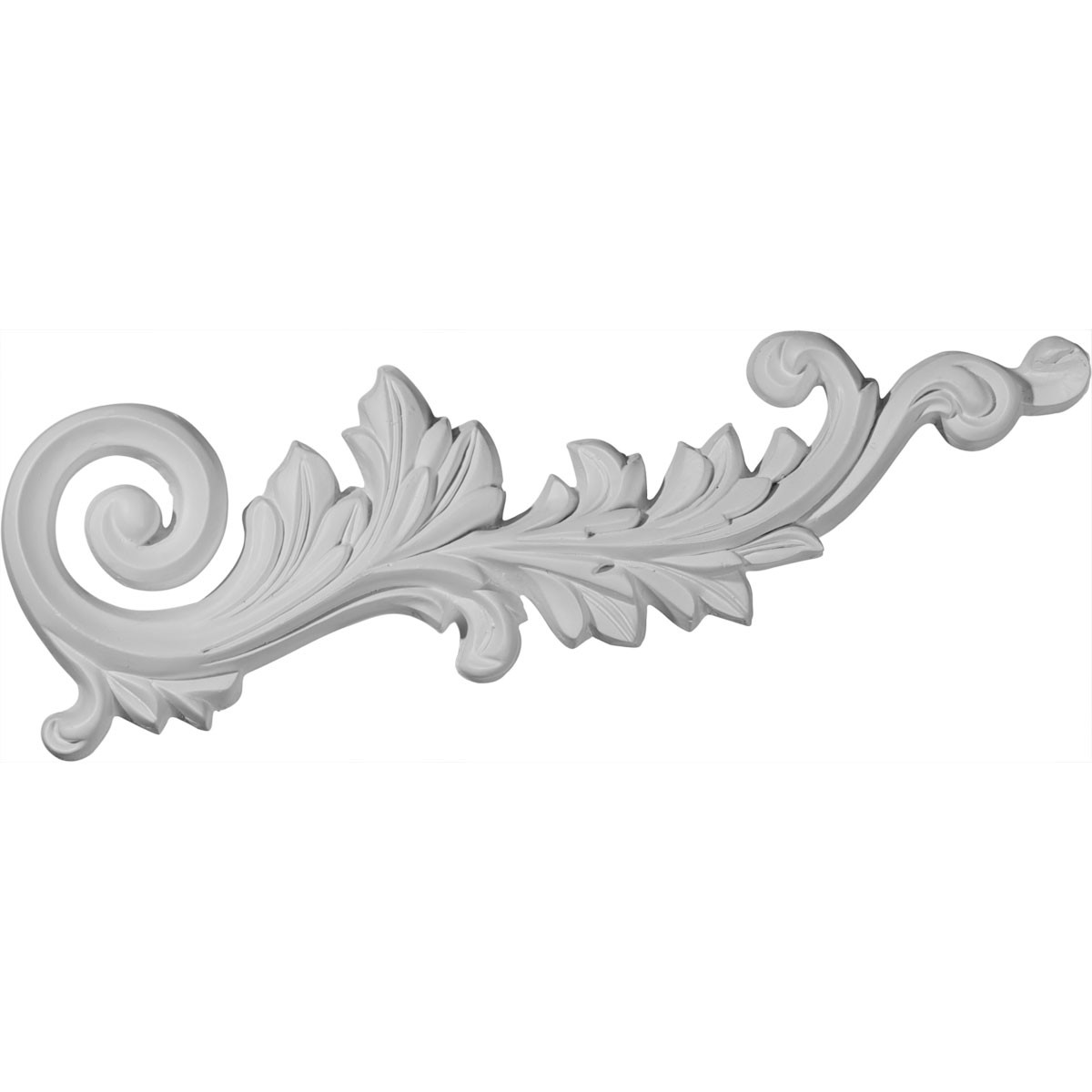 15 3/4"W x 5 1/8"H x 1 1/8"P Robin Scroll Onlay Left 