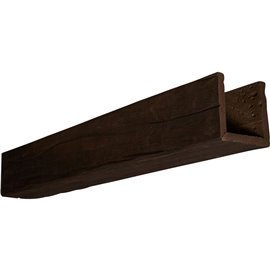 10"W x 10"H x 10'L 3-Sided (U-beam) Riverwood Endurathane Faux Wood Ceiling Beam, Espresso Finish