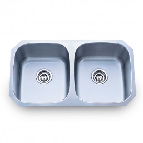 802-2 Stainless Steel Kitchen Sink with Two Equal Bowls.