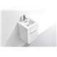 Bliss 16" High Gloss White Wall Mount Modern Bathroom Vanity