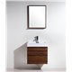Bliss 24" Walnut Wall Mount Modern Bathroom Vanity