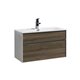 Fitto 32" Havana Oak Wall Mount Modern Bathroom Vanity
