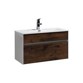 Fitto 32" Rose Wood Wall Mount Modern Bathroom Vanity