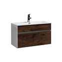 Fitto 32" Rose Wood Wall Mount Modern Bathroom Vanity