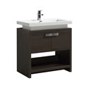 Levi 32" Gray Oak Modern Bathroom Vanity w/ Cubby Hole